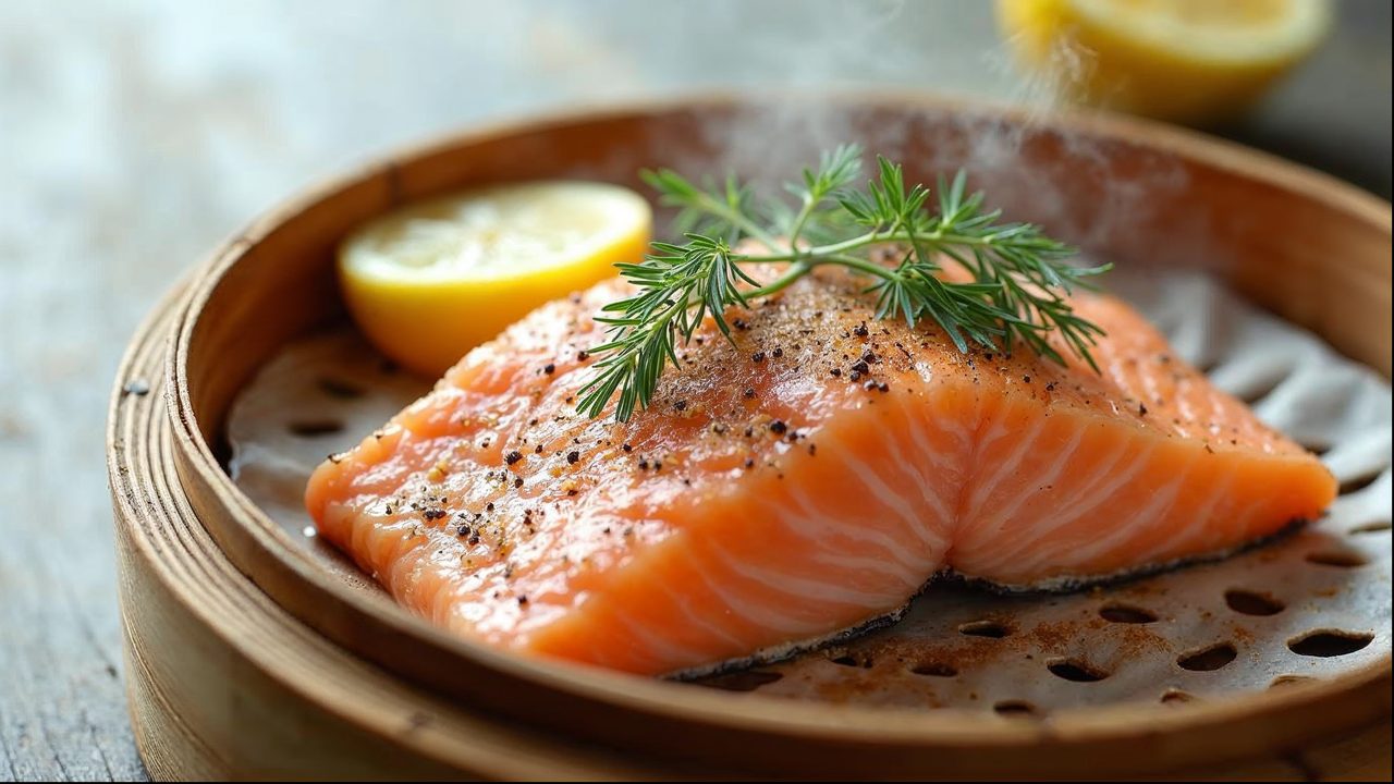 Gedämpfter Cannabis-Lachs